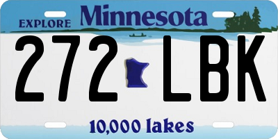 MN license plate 272LBK