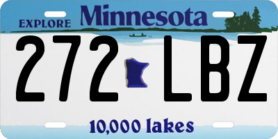 MN license plate 272LBZ