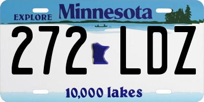 MN license plate 272LDZ