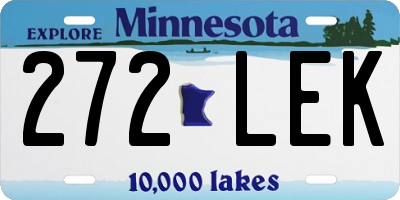 MN license plate 272LEK