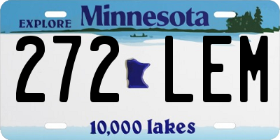 MN license plate 272LEM