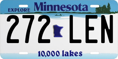 MN license plate 272LEN