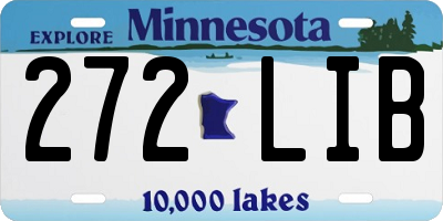 MN license plate 272LIB