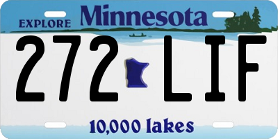 MN license plate 272LIF
