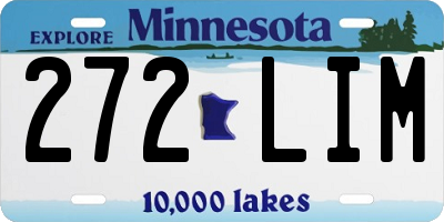 MN license plate 272LIM