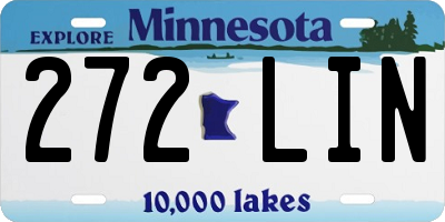 MN license plate 272LIN