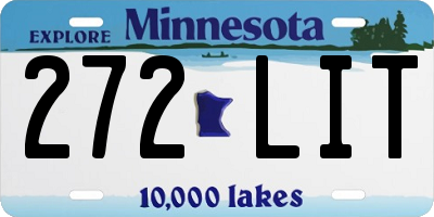 MN license plate 272LIT