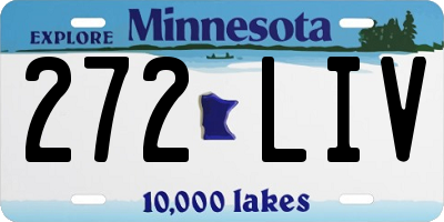 MN license plate 272LIV
