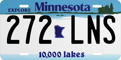 MN license plate 272LNS
