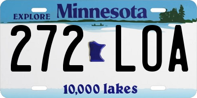 MN license plate 272LOA