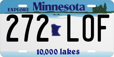 MN license plate 272LOF