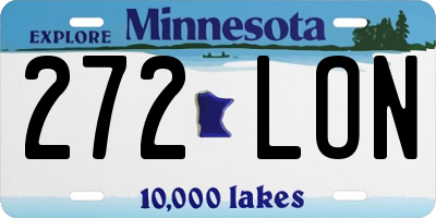 MN license plate 272LON