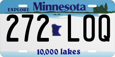 MN license plate 272LOQ