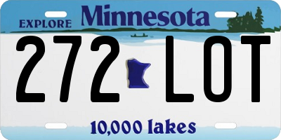 MN license plate 272LOT