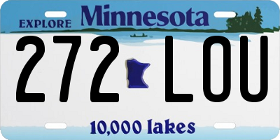 MN license plate 272LOU