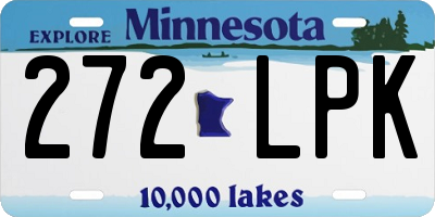 MN license plate 272LPK