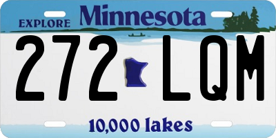 MN license plate 272LQM