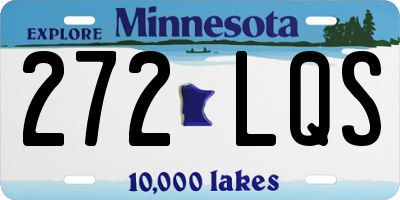 MN license plate 272LQS