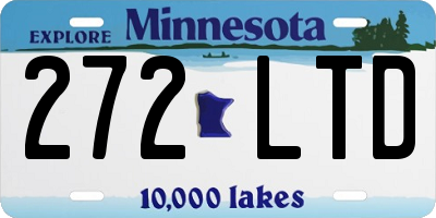 MN license plate 272LTD