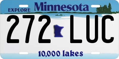 MN license plate 272LUC