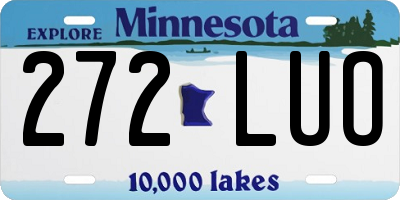 MN license plate 272LUO
