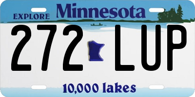 MN license plate 272LUP