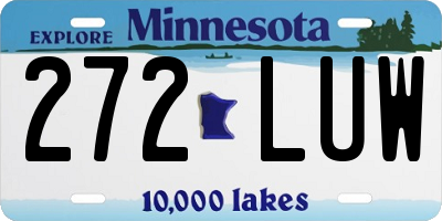 MN license plate 272LUW
