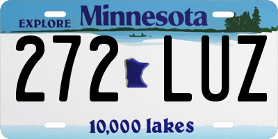 MN license plate 272LUZ
