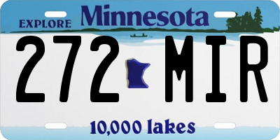 MN license plate 272MIR