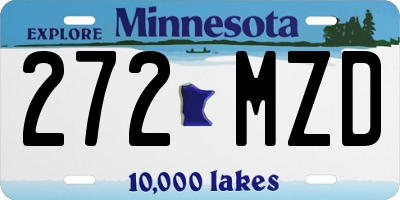 MN license plate 272MZD