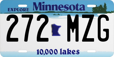 MN license plate 272MZG