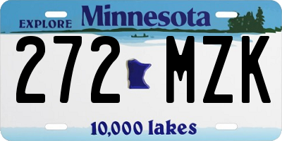 MN license plate 272MZK