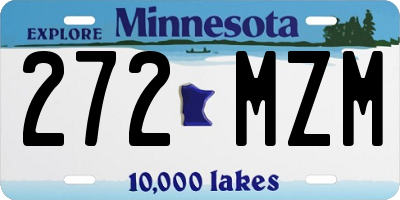 MN license plate 272MZM