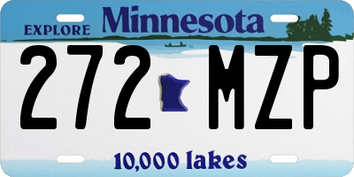 MN license plate 272MZP