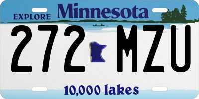 MN license plate 272MZU