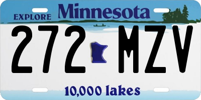 MN license plate 272MZV