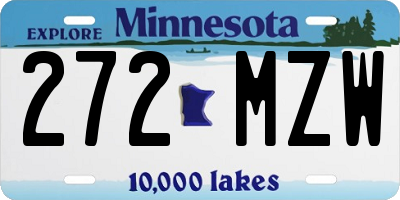 MN license plate 272MZW