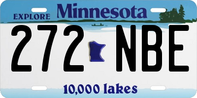 MN license plate 272NBE