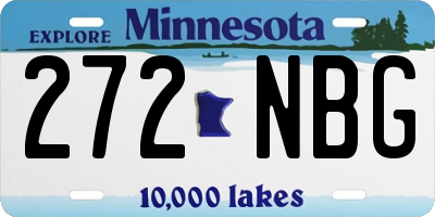 MN license plate 272NBG