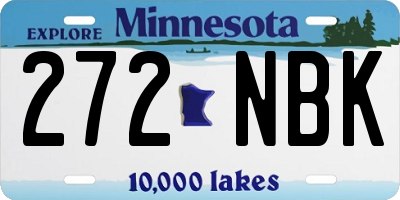 MN license plate 272NBK