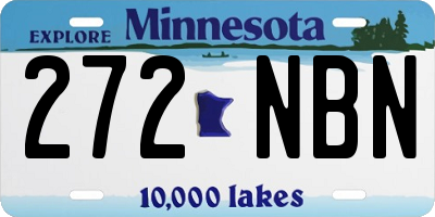 MN license plate 272NBN