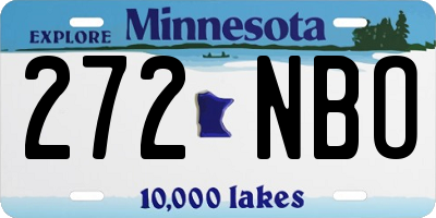 MN license plate 272NBO