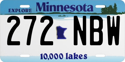 MN license plate 272NBW