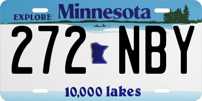 MN license plate 272NBY