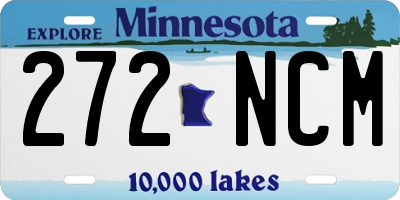 MN license plate 272NCM