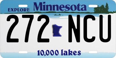 MN license plate 272NCU