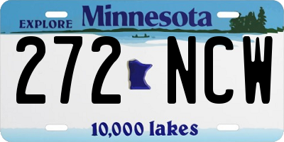 MN license plate 272NCW