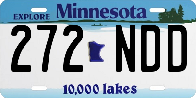 MN license plate 272NDD