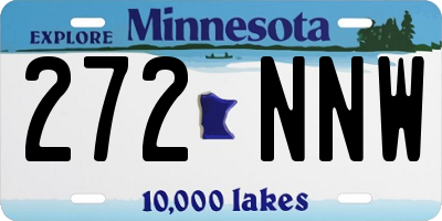 MN license plate 272NNW
