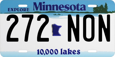 MN license plate 272NON